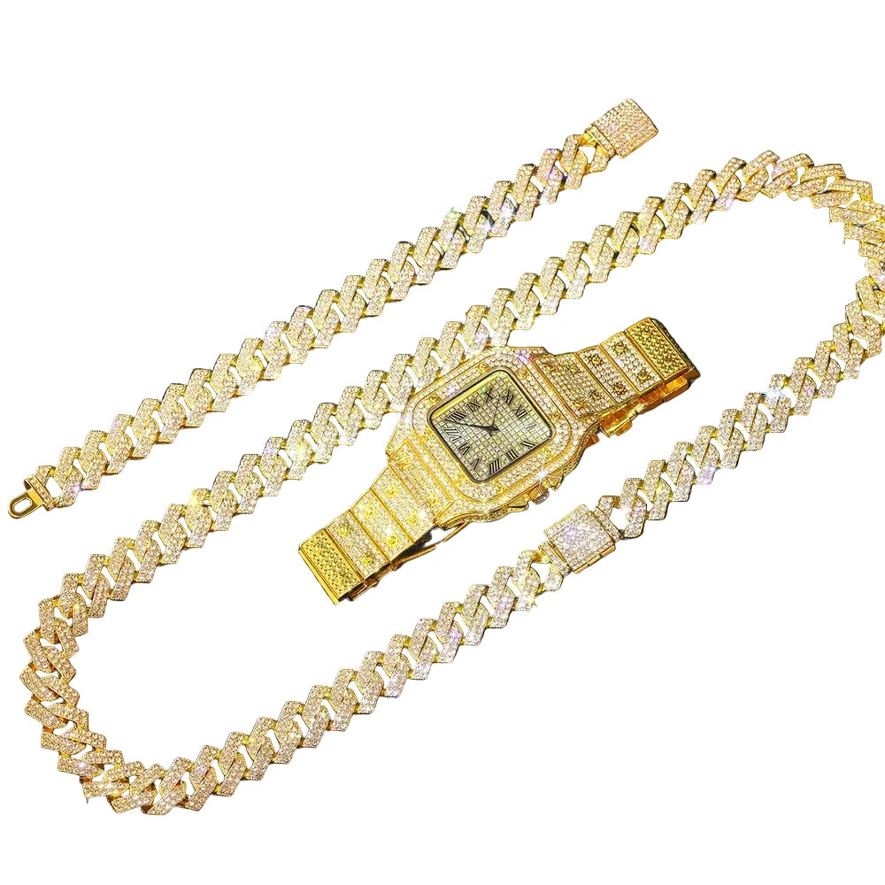 Cuban Gold Signature Luxury Watch Set