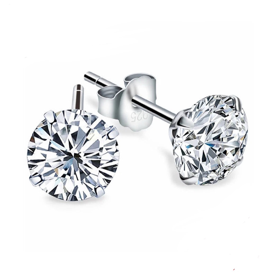 Refined 925 Silver Cubic Zirconia Studs