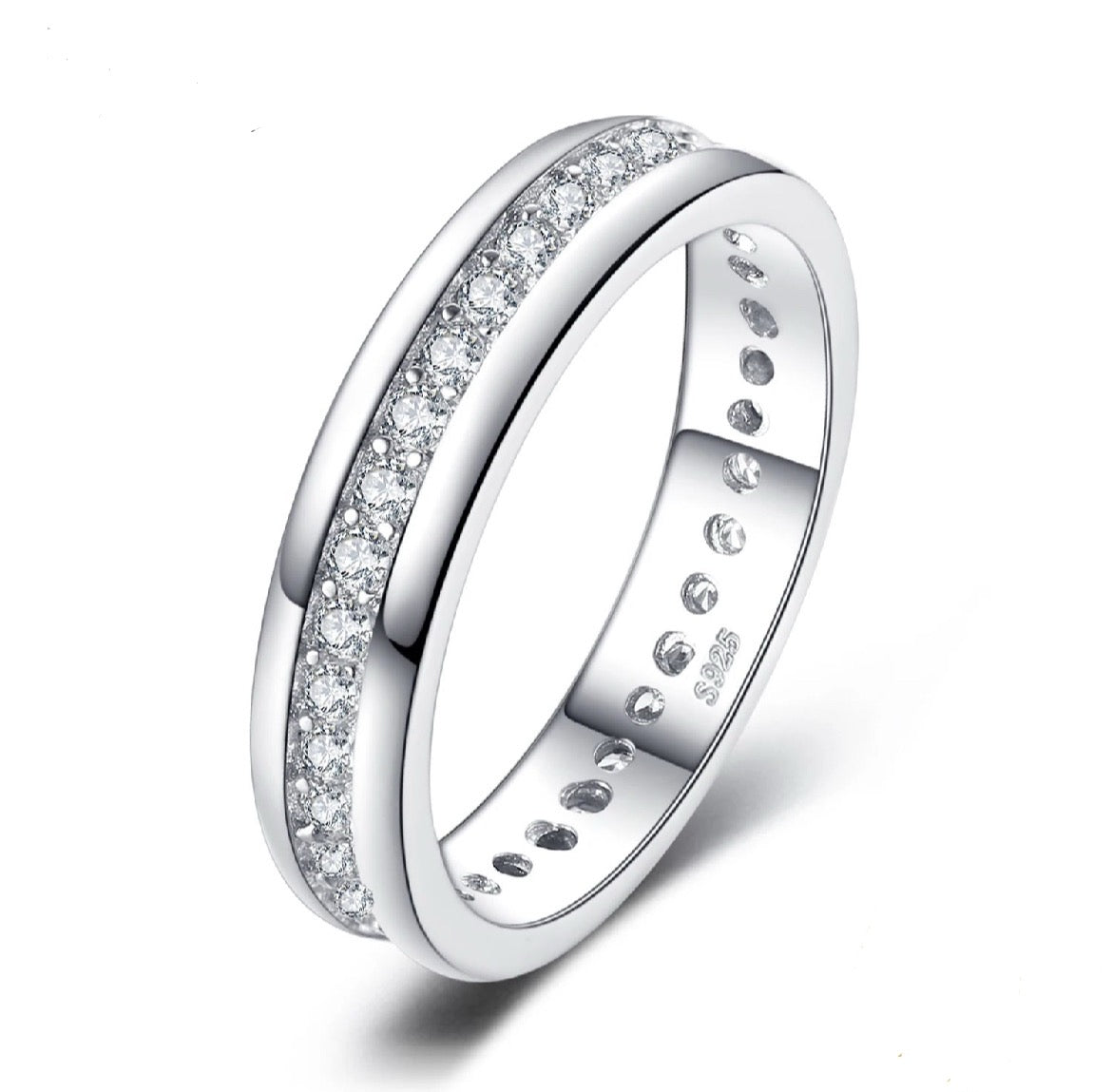 925 Sterling Silver CZ Luxury Ring