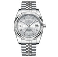 POEDAGAR Silver Star Men’s Watch 40mm