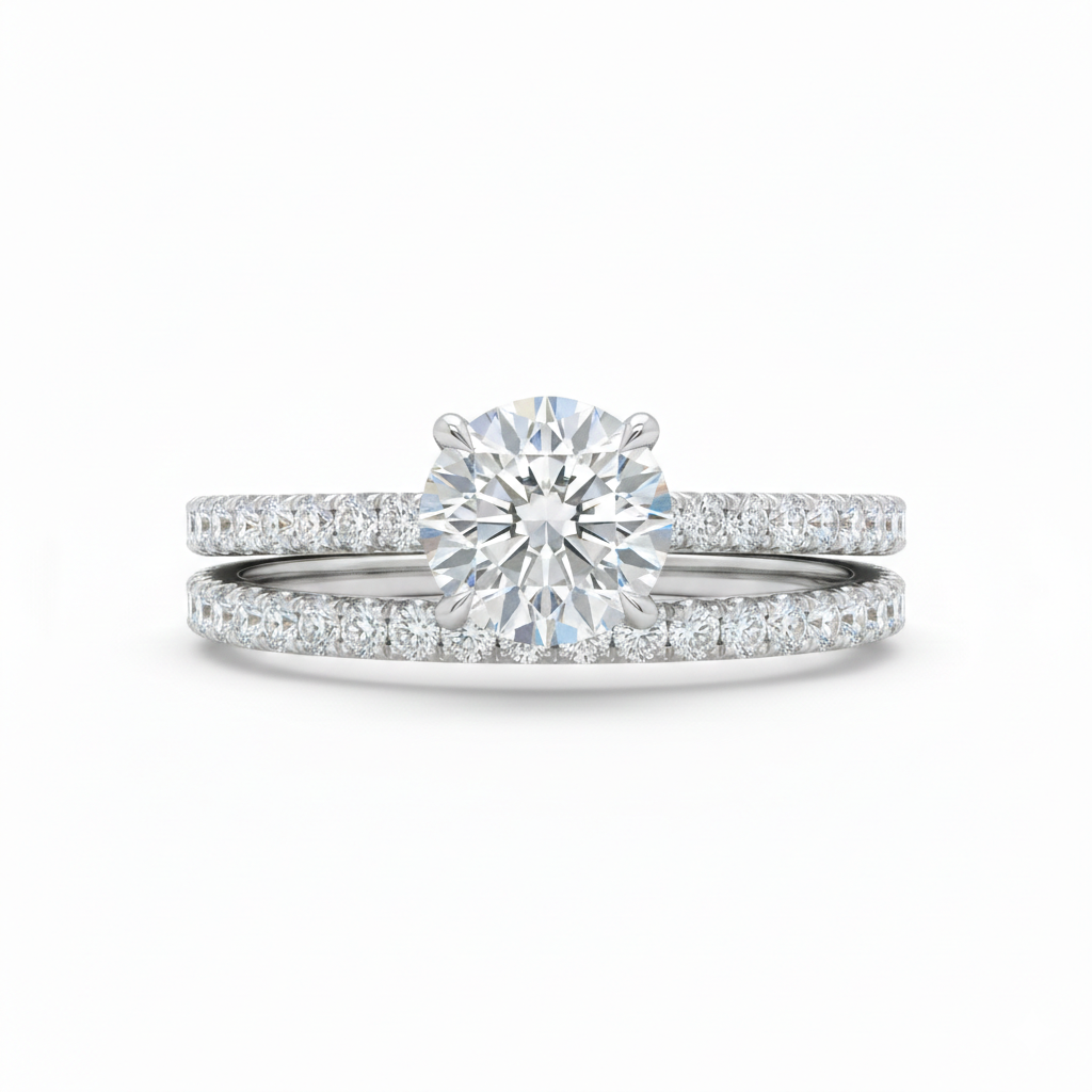 Luxury D Color Moissanite Ring Set