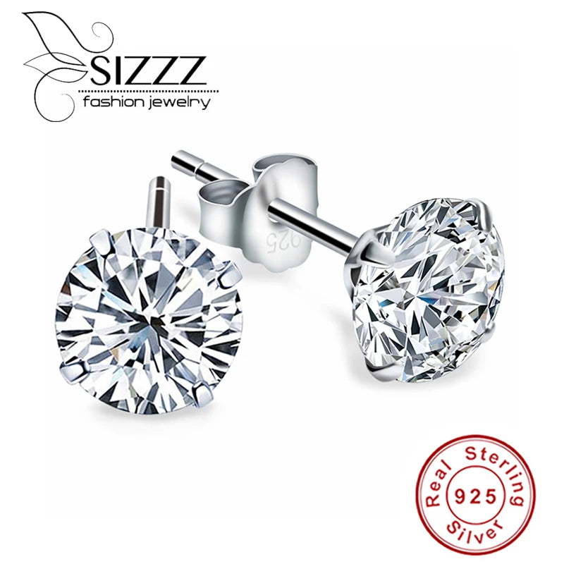 Refined 925 Silver Cubic Zirconia Studs