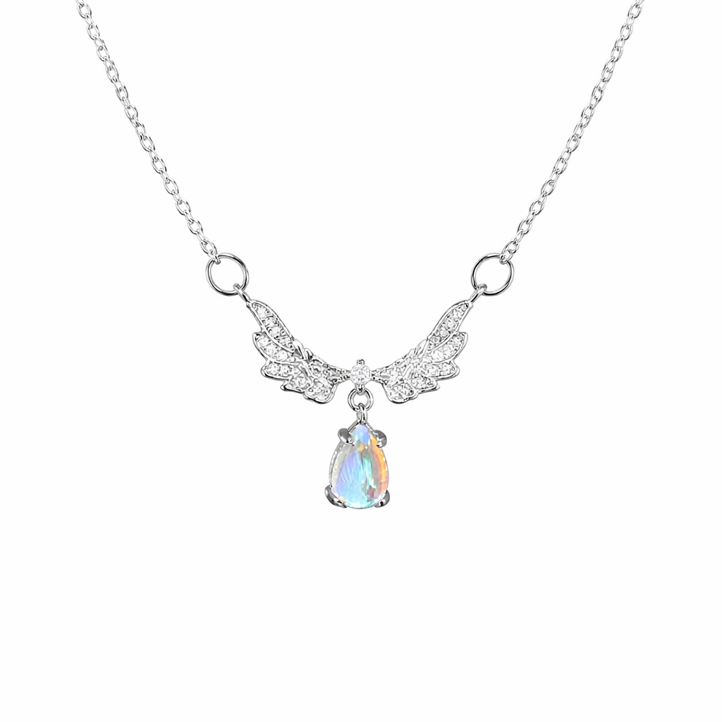 Light Luxury Angel Wings Moonstone Necklace 41cm