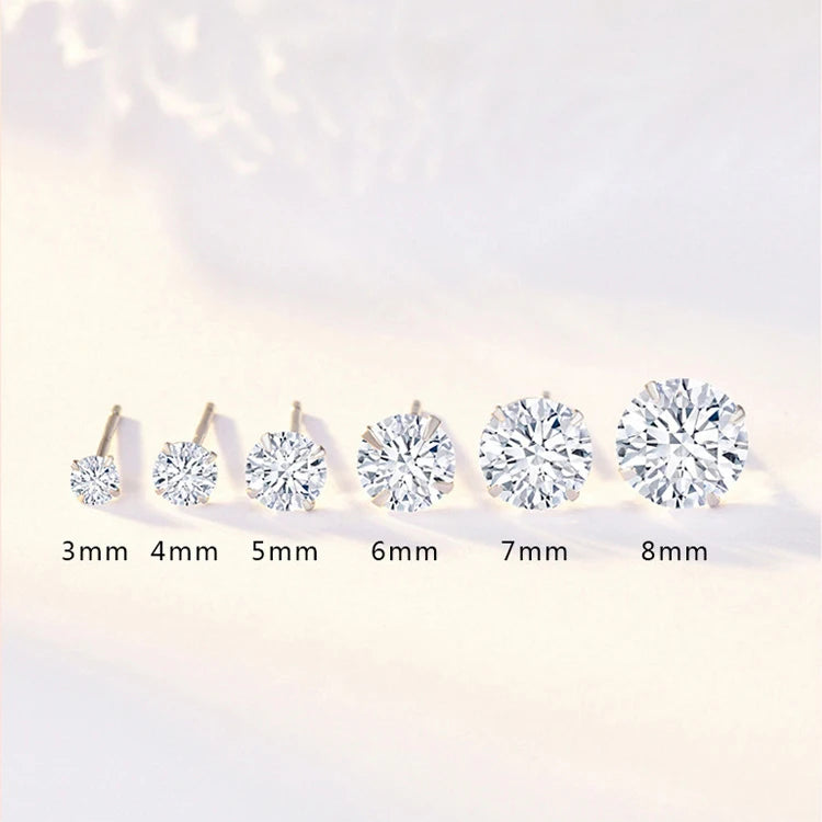 Refined 925 Silver Cubic Zirconia Studs