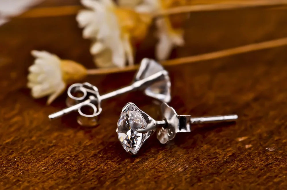 Refined 925 Silver Cubic Zirconia Studs