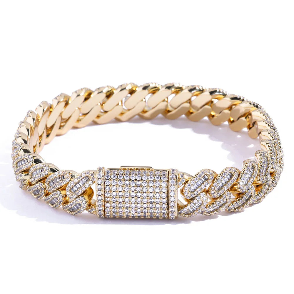 12mm Iced Out Cuban Link Bracelet