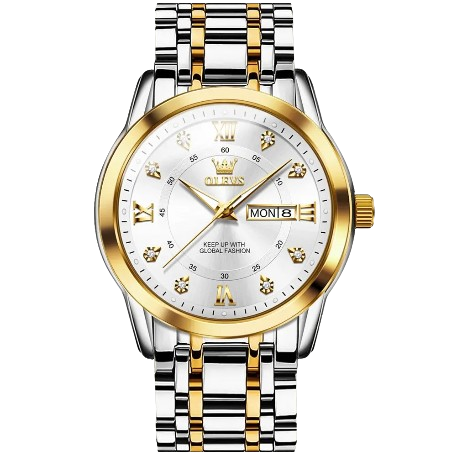 OLEVS Women’s Golden White Luxury Watch – Elegant & Timeless Design